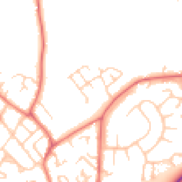 Daytime road noise heatmap for CW11 1TN