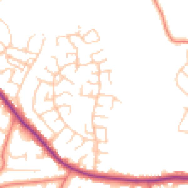 Daytime road noise heatmap for CW11 1WD