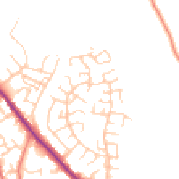 Daytime road noise heatmap for CW11 1XT