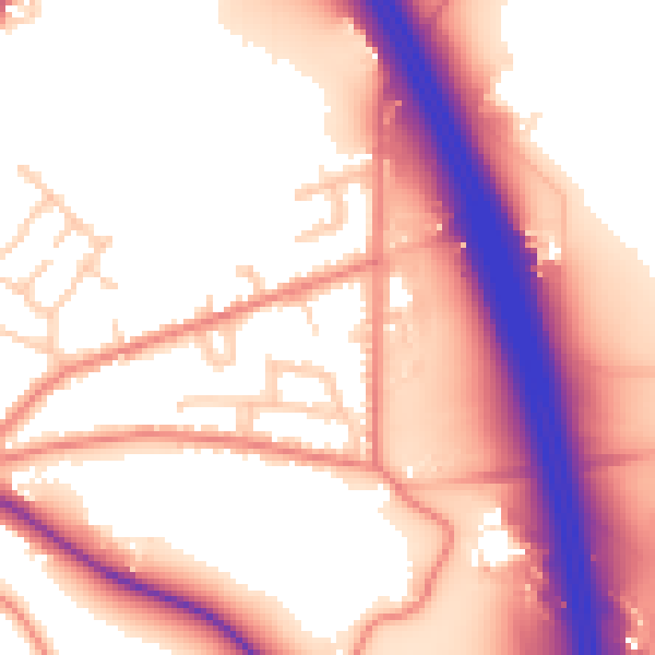 Daytime road noise heatmap for CW11 2LD