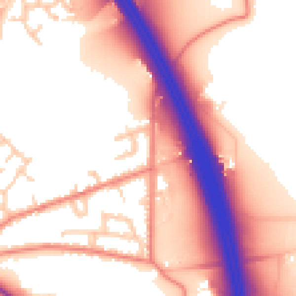 Daytime road noise heatmap for CW11 2LG