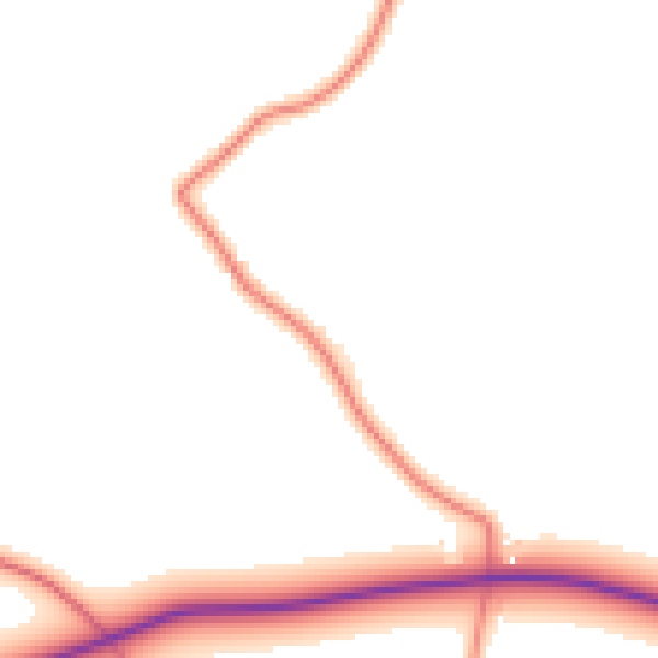Daytime road noise heatmap for CW11 2ST