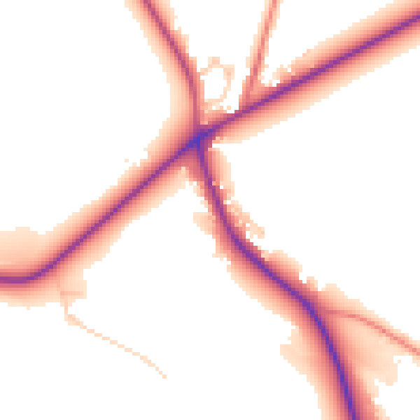 Daytime road noise heatmap for CW11 2UE