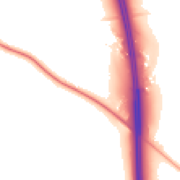 Night-time road noise heatmap for CW11 2WE