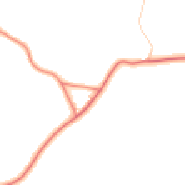 Daytime road noise heatmap for CW11 2YY