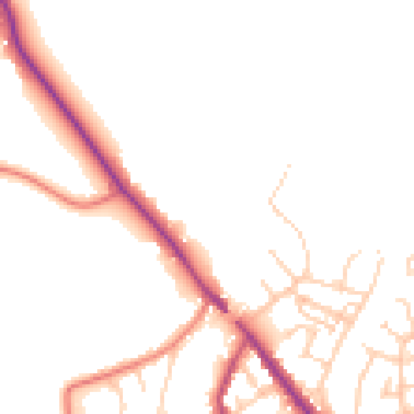 Daytime road noise heatmap for CW11 3BG