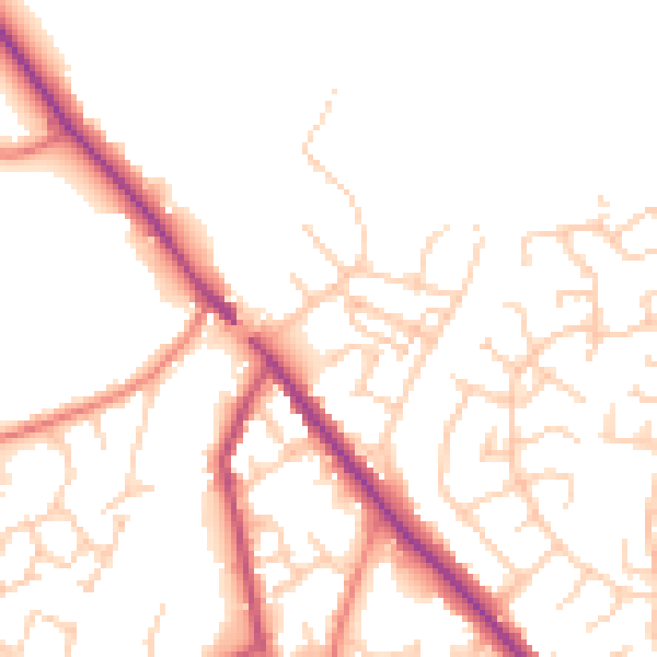 Daytime road noise heatmap for CW11 3BN