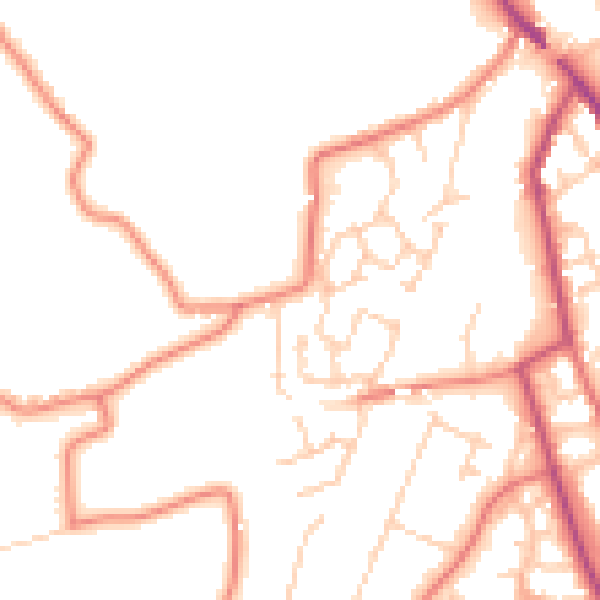 Daytime road noise heatmap for CW11 3DJ