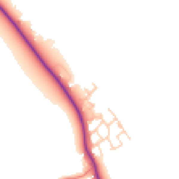 Daytime road noise heatmap for CW11 3ED