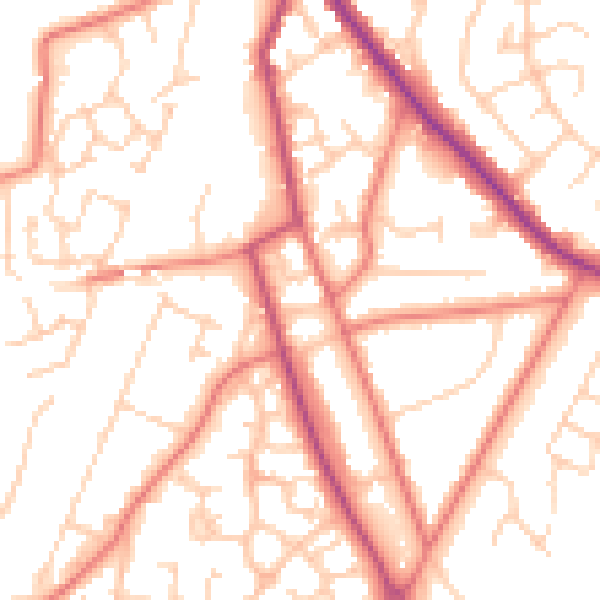 Daytime road noise heatmap for CW11 3HS