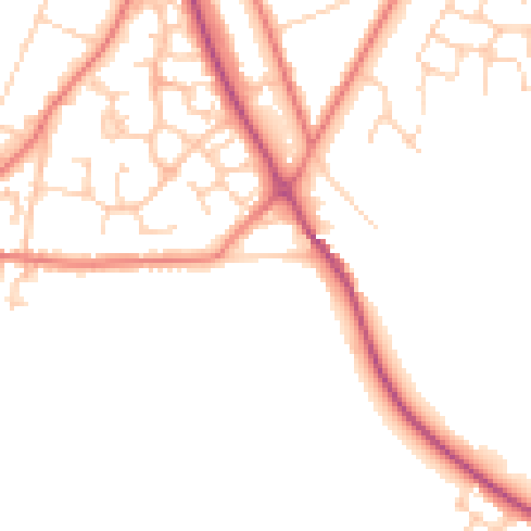 Daytime road noise heatmap for CW11 3NA