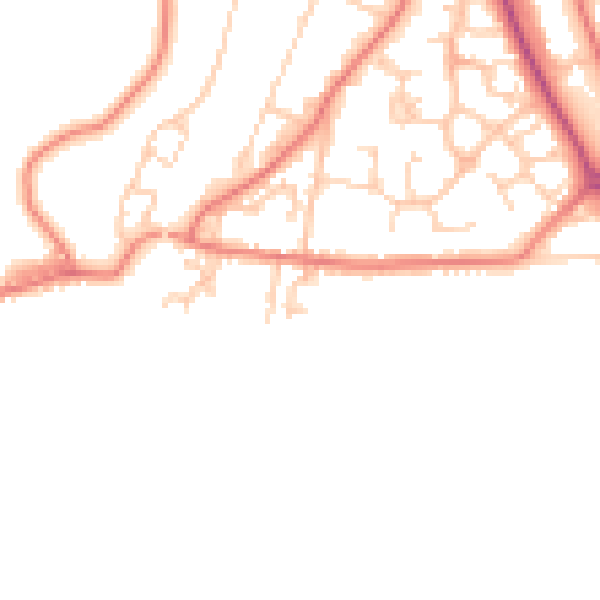 Daytime road noise heatmap for CW11 3NJ