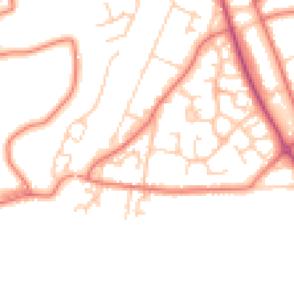 Daytime road noise heatmap for CW11 3NL
