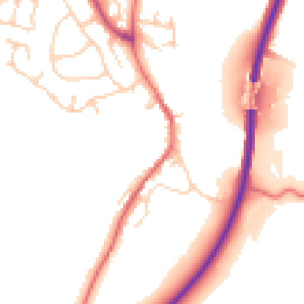 Daytime road noise heatmap for CW11 3RA