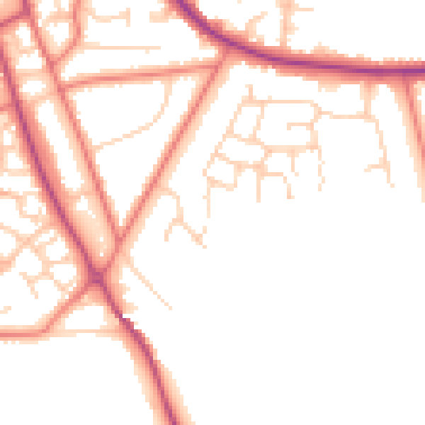 Daytime road noise heatmap for CW11 3TW