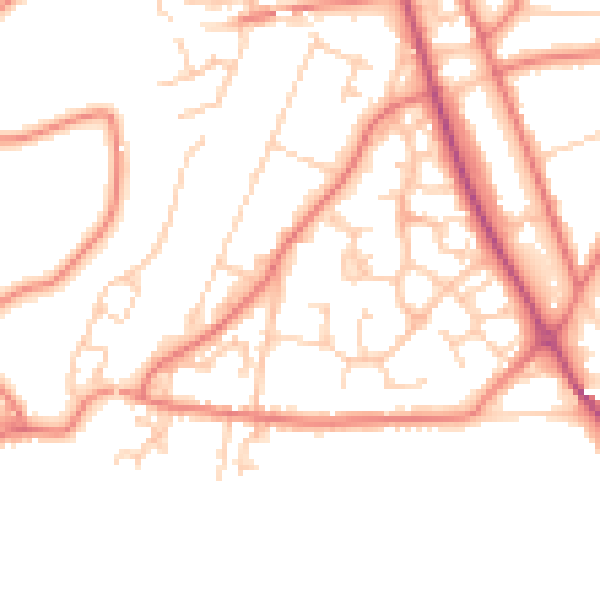 Daytime road noise heatmap for CW11 3ZF