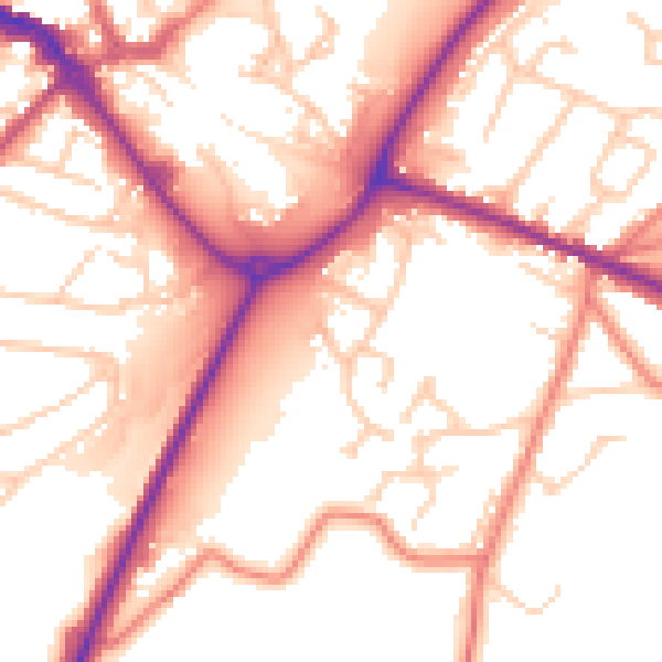 Daytime road noise heatmap for CW11 4HP