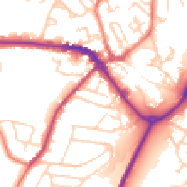 Daytime road noise heatmap for CW11 4NR