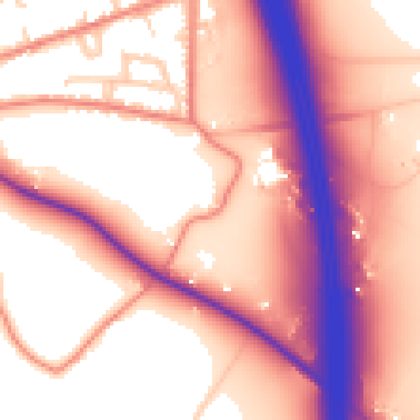 Daytime road noise heatmap for CW11 4TA