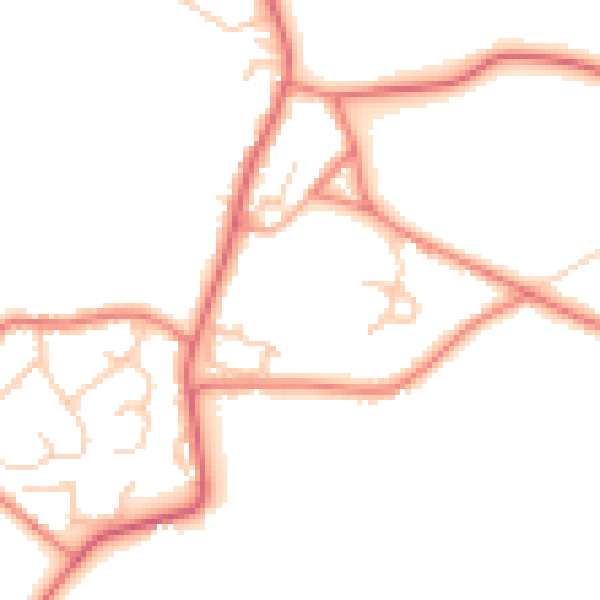 Daytime road noise heatmap for CW11 4TX