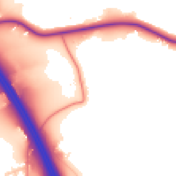 Daytime road noise heatmap for CW11 4WE