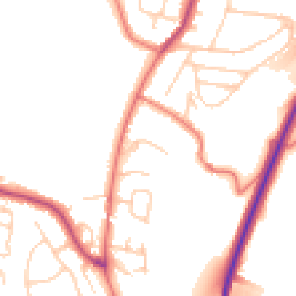 Daytime road noise heatmap for CW11 4ZP