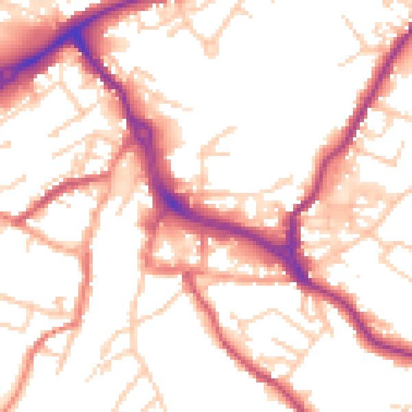 Daytime road noise heatmap for CW12 1EA