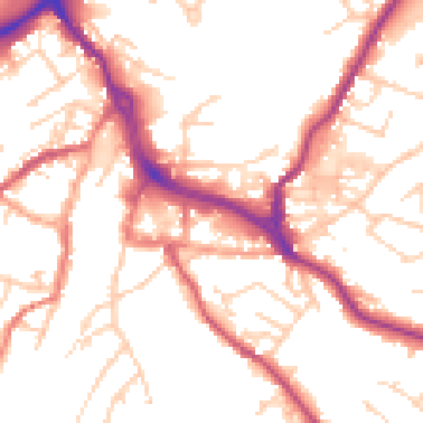 Daytime road noise heatmap for CW12 1EY