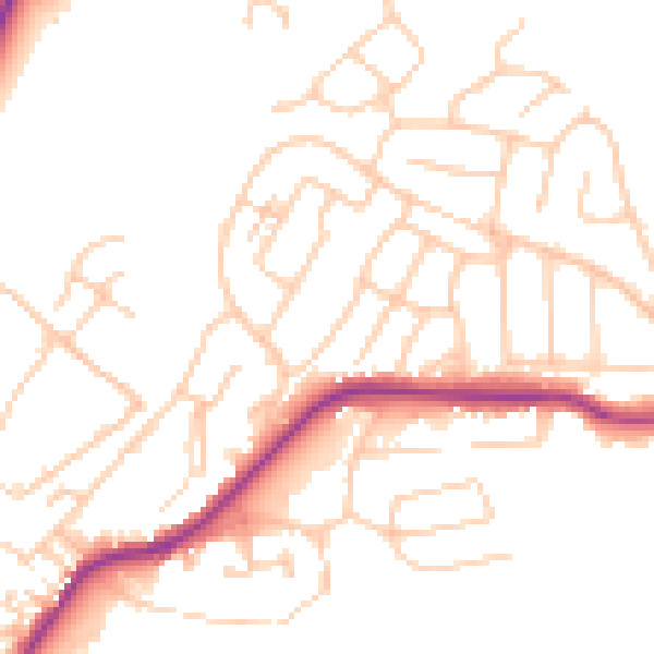 Daytime road noise heatmap for CW12 2BH