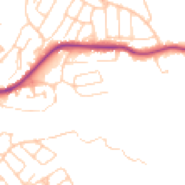 Daytime road noise heatmap for CW12 2ER