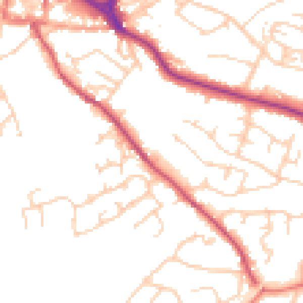 Daytime road noise heatmap for CW12 2EX