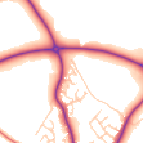 Daytime road noise heatmap for CW12 2GL