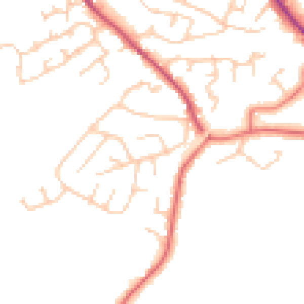 Daytime road noise heatmap for CW12 3AY