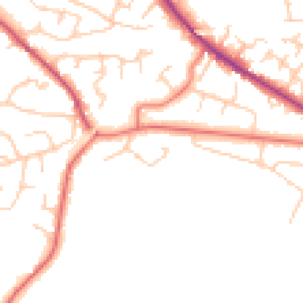 Daytime road noise heatmap for CW12 3HT
