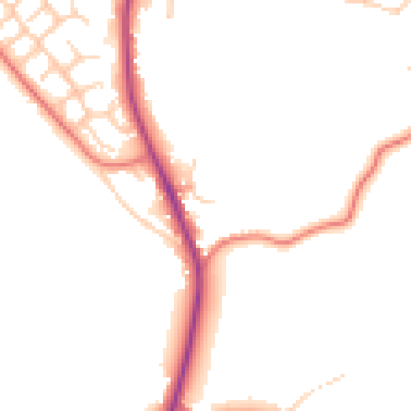 Daytime road noise heatmap for CW12 4GZ