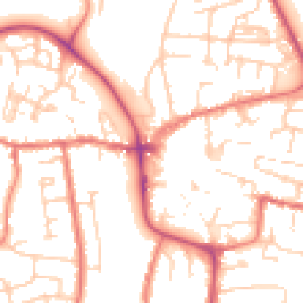 Daytime road noise heatmap for CW5 5AR