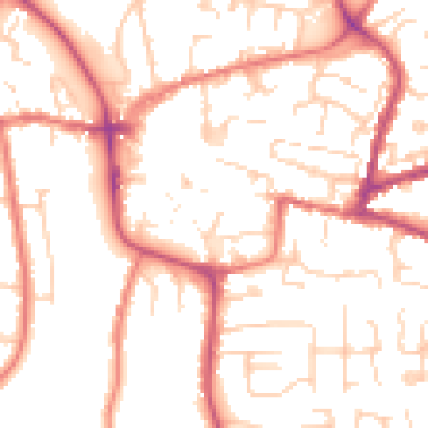 Daytime road noise heatmap for CW5 5BN