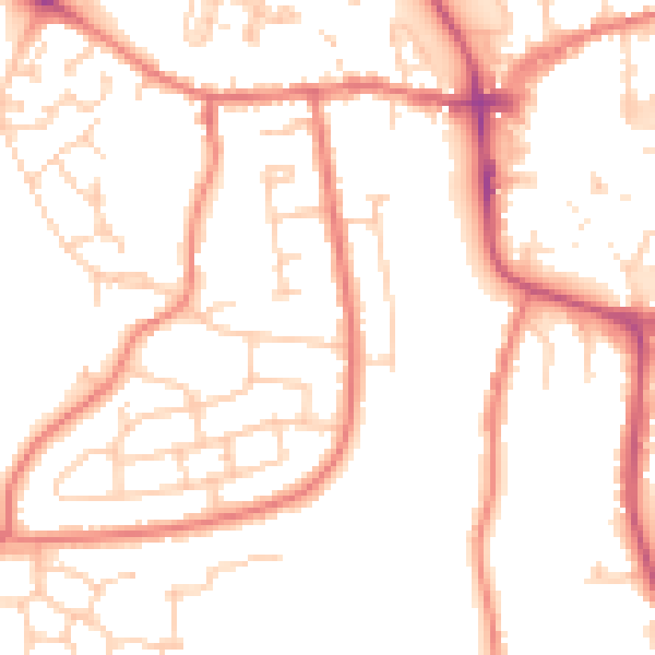 Daytime road noise heatmap for CW5 5BX