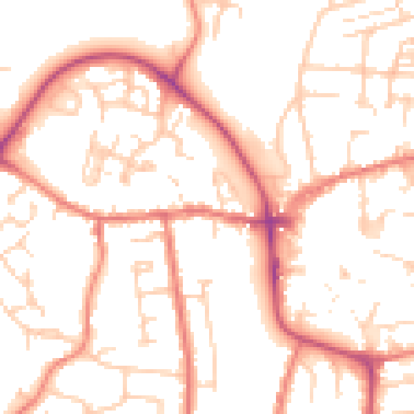 Daytime road noise heatmap for CW5 5EJ