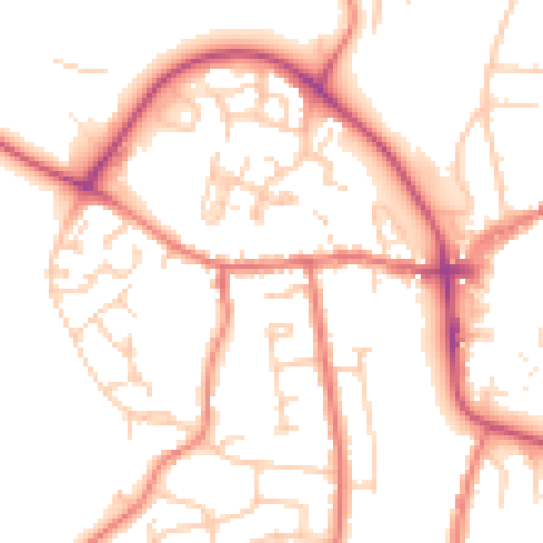 Daytime road noise heatmap for CW5 5ET