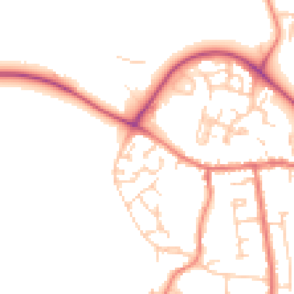 Daytime road noise heatmap for CW5 5GF