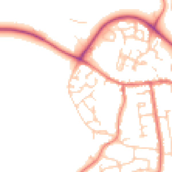 Daytime road noise heatmap for CW5 5GJ
