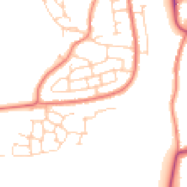 Daytime road noise heatmap for CW5 5JE