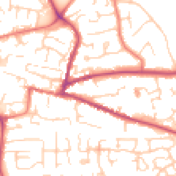 Daytime road noise heatmap for CW5 6JA