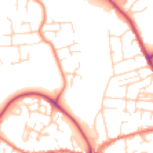 Daytime road noise heatmap for CW5 6XG