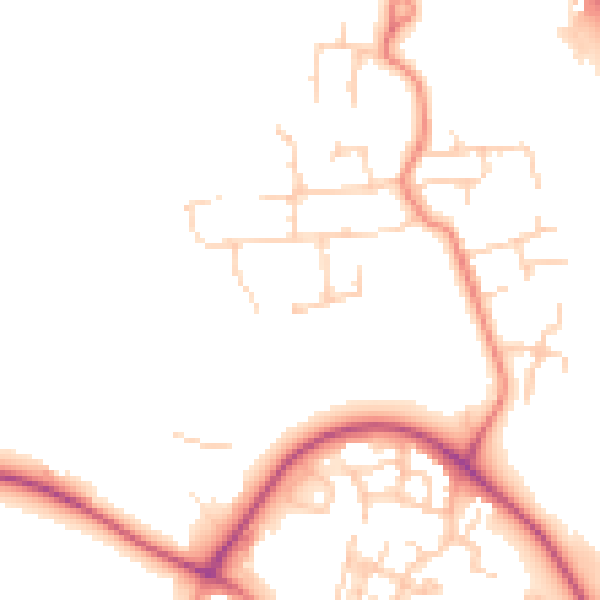 Daytime road noise heatmap for CW5 6XT