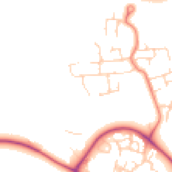 Daytime road noise heatmap for CW5 6XX