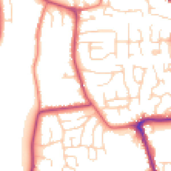 Daytime road noise heatmap for CW5 7DA