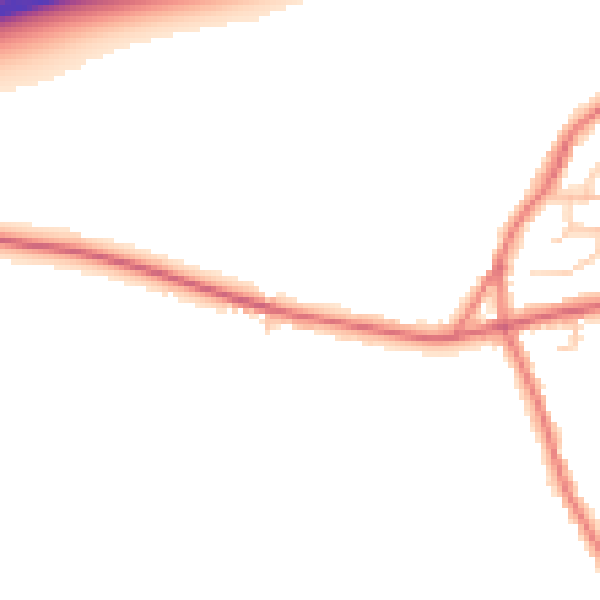 Daytime road noise heatmap for CW5 7ET