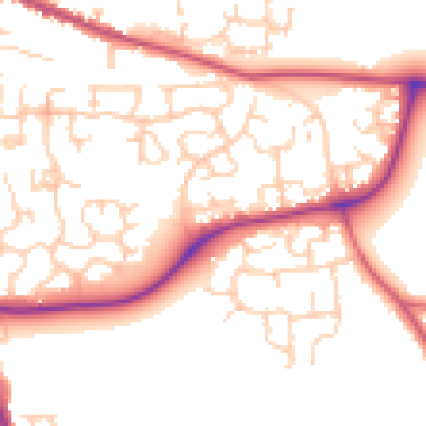 Daytime road noise heatmap for CW5 7FY